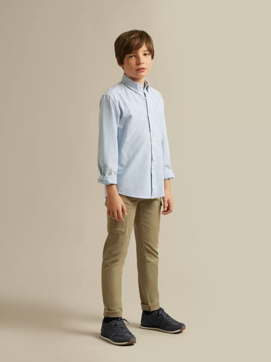 Camisa Oxford Stripes Kids Azul Niño Álvaro Moreno Camisas - 1