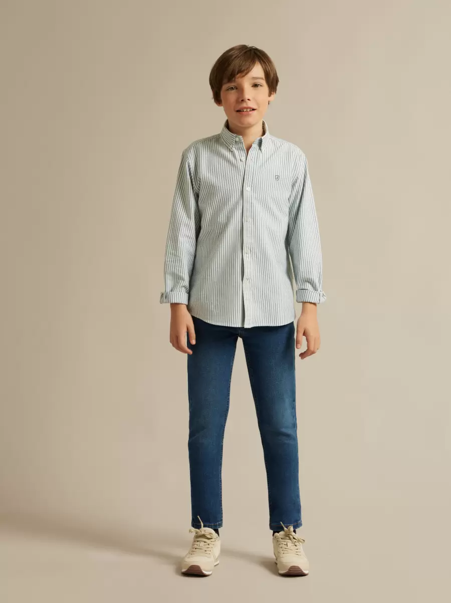Camisa Oxford Stripes Kids Verde Niño Álvaro Moreno Camisas - 3
