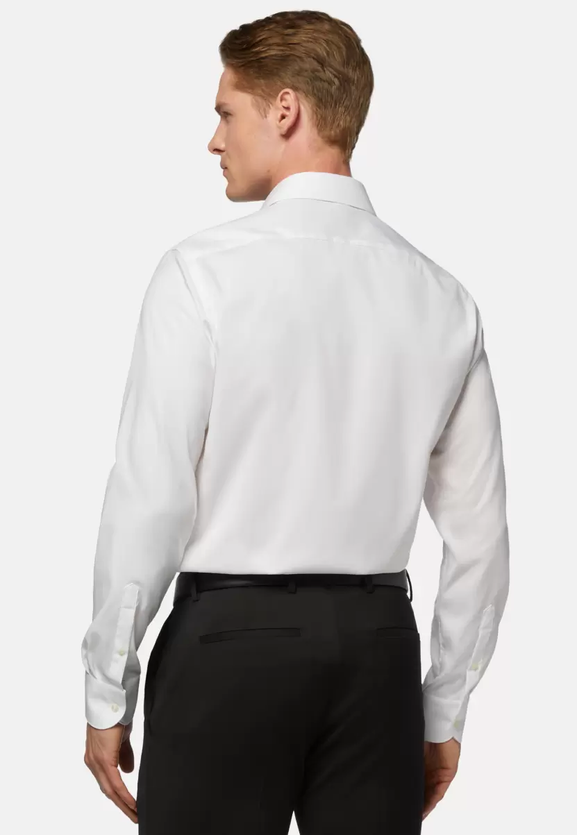 Boggi Milano Camisa Blanca De Pin Point De Algodón Slim Fit Hombre Camisas De Vestir Descuento - 2