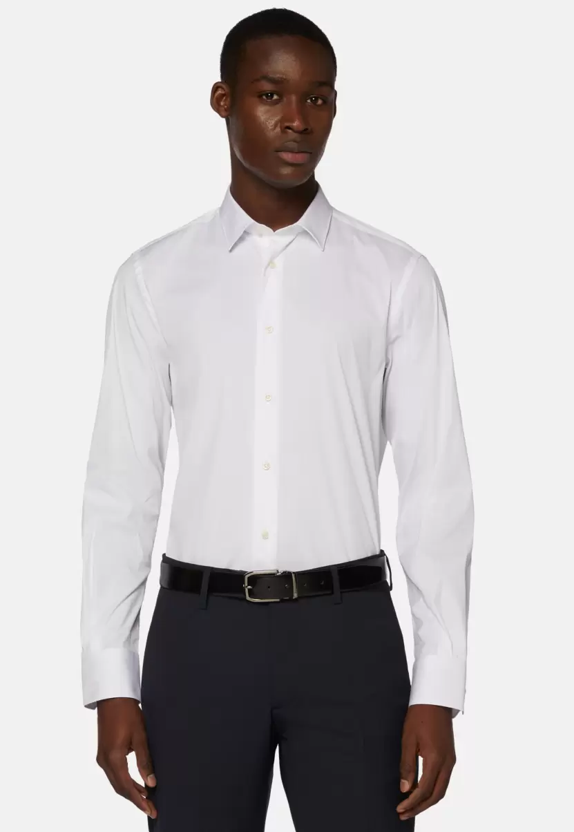 Camisas De Vestir Comercio Hombre Boggi Milano Camisa Negra De Algodón Elástico Corte Slim - 1