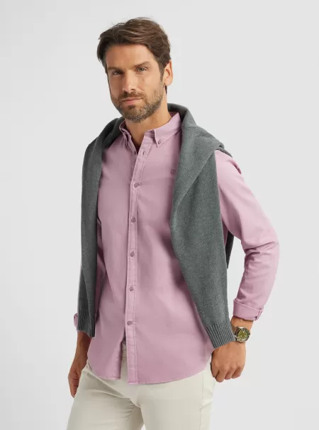 Hombre Álvaro Moreno Casual Camisa Panama Dye Burdeos