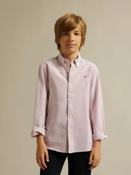 Niño Álvaro Moreno Camisa Oxford Stripes Kids Burdeos Camisas