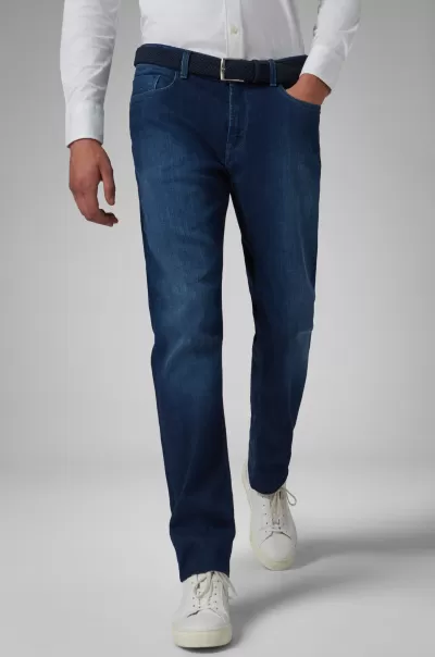 Boggi Milano Vaqueros De Denim Elastificado Azul Medio Jeans Novedad Hombre