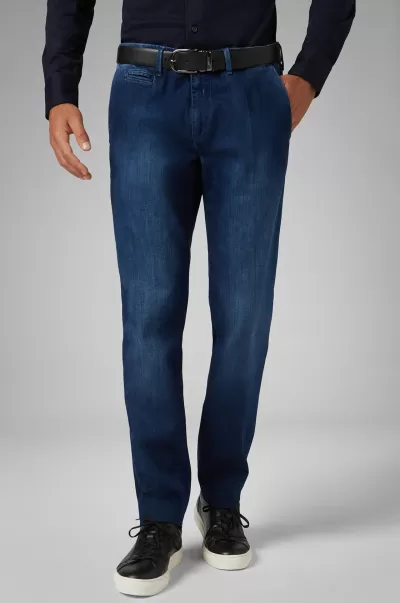 Boggi Milano Jeans Innovación Pantalones De Denim Elastificado Azul Medio Slim Hombre